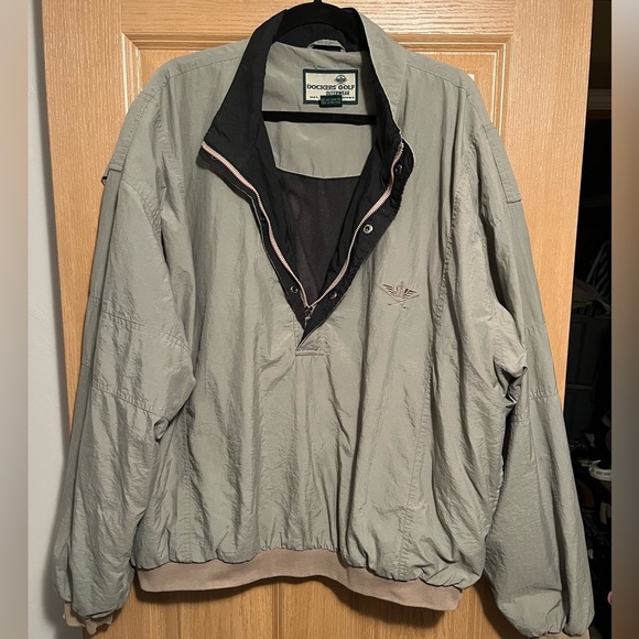 Vintage Dockers Tan Bomber Half Zip Golf Jacket - Picture 3 of 14